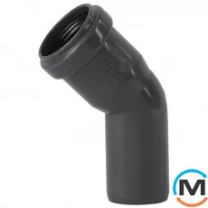 Коліно каналізаційне Ostendorf HT-Safe 32*45˚, Вид каналізації: Внутрішня, Тип каналізації: Проста, Градус (град.): 45, Колір: Темно-сірий, Діаметр (мм): 32, Матеріал: Поліпропілен PPR, фото 