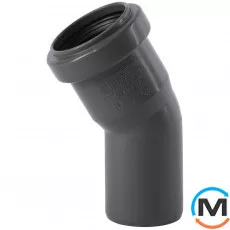 Коліно каналізаційне Ostendorf HT-Safe 40*30˚, Вид каналізації: Внутрішня, Тип каналізації: Проста, Градус (град.): 30, Колір: Темно-сірий, Діаметр (мм): 40, Матеріал: Поліпропілен PPR, фото 