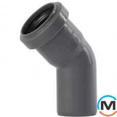 Коліно каналізаційне Ostendorf HT-Safe 40*45˚, Вид каналізації: Внутрішня, Тип каналізації: Проста, Градус (град.): 45, Колір: Темно-сірий, Діаметр (мм): 40, Матеріал: Поліпропілен PPR, фото 