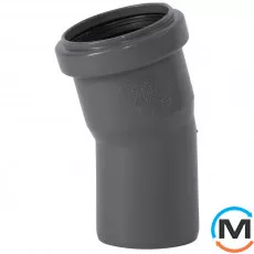 Коліно каналізаційне Ostendorf HT-Safe 50*15˚, Вид каналізації: Внутрішня, Тип каналізації: Проста, Градус (град.): 15, Колір: Темно-сірий, Діаметр (мм): 50, Матеріал: Поліпропілен PPR, фото 