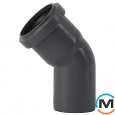 Коліно каналізаційне Ostendorf HT-Safe 50*45˚, Вид каналізації: Внутрішня, Тип каналізації: Проста, Градус (град.): 45, Колір: Темно-сірий, Діаметр (мм): 50, Матеріал: Поліпропілен PPR, фото 