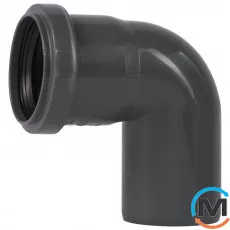 Коліно каналізаційне Ostendorf HT-Safe 50*87˚, Вид каналізації: Внутрішня, Тип каналізації: Проста, Градус (град.): 90, Колір: Темно-сірий, Діаметр (мм): 50, Матеріал: Поліпропілен PPR, фото 