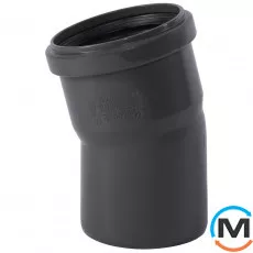 Коліно каналізаційне Ostendorf HT-Safe 75*15˚, Вид каналізації: Внутрішня, Тип каналізації: Проста, Градус (град.): 15, Колір: Темно-сірий, Діаметр (мм): 75, Матеріал: Поліпропілен PPR, фото 