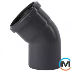 Коліно каналізаційне Ostendorf HT-Safe 75*45˚, Вид каналізації: Внутрішня, Тип каналізації: Проста, Градус (град.): 45, Колір: Темно-сірий, Діаметр (мм): 75, Матеріал: Поліпропілен PPR, фото 