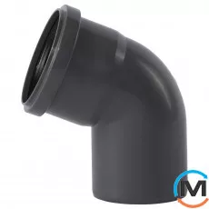 Колено канализационное Ostendorf HT-Safe 75*67˚, Вид канализации: Внутренняя, Тип канализации: Простая, Градус (град.): 67, Цвет: Темно-серый, Диаметр (мм): 75, Материал: Полипропилен PPR, фото 