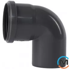 Коліно каналізаційне Ostendorf HT-Safe 75*87˚, Вид каналізації: Внутрішня, Тип каналізації: Проста, Градус (град.): 90, Колір: Темно-сірий, Діаметр (мм): 75, Матеріал: Поліпропілен PPR, фото 