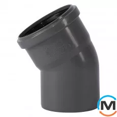 Коліно каналізаційне Ostendorf HT-Safe 90*30˚, Вид каналізації: Внутрішня, Тип каналізації: Проста, Градус (град.): 30, Колір: Темно-сірий, Діаметр (мм): 90, Матеріал: Поліпропілен PPR, фото 