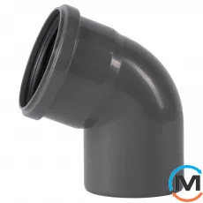 Коліно каналізаційне Ostendorf HT-Safe 90*67˚, Вид каналізації: Внутрішня, Тип каналізації: Проста, Градус (град.): 67, Колір: Темно-сірий, Діаметр (мм): 90, Матеріал: Поліпропілен PPR, фото 
