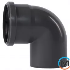 Коліно каналізаційне Ostendorf HT-Safe 90*87˚, Вид каналізації: Внутрішня, Тип каналізації: Проста, Градус (град.): 90, Колір: Темно-сірий, Діаметр (мм): 90, Матеріал: Поліпропілен PPR, фото 
