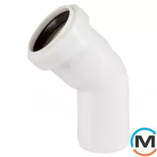 Коліно каналізаційне Ostendorf HT-Safe white 40*45˚, Вид каналізації: Внутрішня, Тип каналізації: Проста, Градус (град.): 45, Колір: Білий, Діаметр (мм): 40, Матеріал: Поліпропілен PPR, фото 