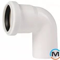 Коліно каналізаційне Ostendorf HT-Safe white 50*87˚, Вид каналізації: Внутрішня, Тип каналізації: Проста, Градус (град.): 90, Колір: Білий, Діаметр (мм): 50, Матеріал: Поліпропілен PPR, фото 