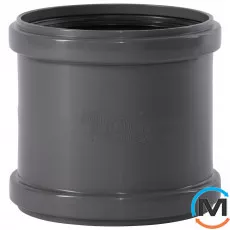 Муфта двухраструбная Ostendorf HT-Safe 160, Вариант: Двухраструбная, Вид канализации: Внутренняя, Тип канализации: Простая, Цвет: Темно-серый, Диаметр (мм): 160, Материал: Полипропилен PPR, фото 