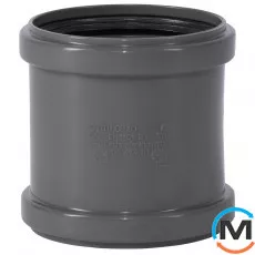 Муфта насувна 90, Варіант: Насувна, Вид каналізації: Внутрішня, Тип каналізації: Проста, Колір: Темно-сірий, Діаметр (мм): 90, Матеріал: Поліпропілен PPR, фото 