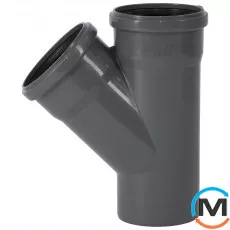 Трійник каналізаційний Ostendorf HT-Safe 110/110*45˚, Вид каналізації: Внутрішня, Тип каналізації: Проста, Градус (град.): 45, Модифікація: 110/110х45, Колір: Темно-сірий, Діаметр (мм): 100, Матеріал: Поліпропілен PPR, фото 