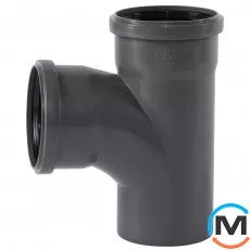 Трійник каналізаційний Ostendorf HT-Safe 110/110*87˚, Вид каналізації: Внутрішня, Тип каналізації: Проста, Градус (град.): 90, Модифікація: 110/110х87, Колір: Темно-сірий, Діаметр (мм): 100, Матеріал: Поліпропілен PPR, фото 