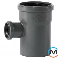 Трійник каналізаційний Ostendorf HT-Safe 110/50*87˚, Вид каналізації: Внутрішня, Тип каналізації: Проста, Градус (град.): 90, Модифікація: 110/50х87, Колір: Темно-сірий, Діаметр (мм): 100, Матеріал: Поліпропілен PPR, фото 