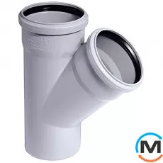 Тройник канализационный Ostendorf HT-Safe 110/75*67˚, Вид канализации: Внутренняя, Тип канализации: Простая, Градус (град.): 67, Модификация: 110/75х67, Цвет: Темно-серый, Диаметр (мм): 100, Материал: Полипропилен PPR, фото 