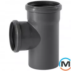 Тройник канализационный Ostendorf HT-Safe 125/110*87˚, Вид канализации: Внутренняя, Тип канализации: Простая, Градус (град.): 90, Модификация: 125/110х87, Цвет: Темно-серый, Диаметр (мм): 125, Материал: Полипропилен PPR, фото 