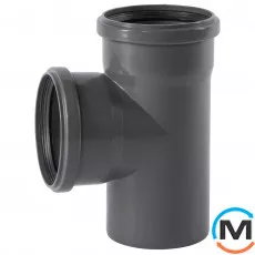 Тройник канализационный Ostendorf HT-Safe 125/125*87˚, Вид канализации: Внутренняя, Тип канализации: Простая, Градус (град.): 90, Модификация: 125/125х87, Цвет: Темно-серый, Диаметр (мм): 125, Материал: Полипропилен PPR, фото 