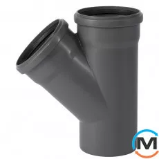 Трійник каналізаційний Ostendorf HT-Safe 160/160*45˚, Вид каналізації: Внутрішня, Тип каналізації: Проста, Градус (град.): 45, Модифікація: 160/160х45, Колір: Темно-сірий, Діаметр (мм): 160, Матеріал: Поліпропілен PPR, фото 