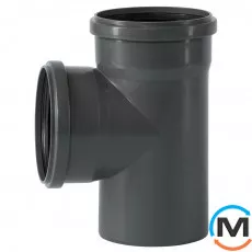 Трійник каналізаційний Ostendorf HT-Safe 160/160*87˚, Вид каналізації: Внутрішня, Тип каналізації: Проста, Градус (град.): 90, Модифікація: 160/160х87, Колір: Темно-сірий, Діаметр (мм): 160, Матеріал: Поліпропілен PPR, фото 