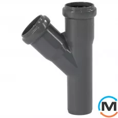 Трійник каналізаційний Ostendorf HT-Safe 32/32*45˚, Вид каналізації: Внутрішня, Тип каналізації: Проста, Градус (град.): 45, Модифікація: 32/32х45, Колір: Темно-сірий, Діаметр (мм): 32, Матеріал: Поліпропілен PPR, фото 