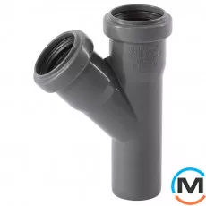 Трійник каналізаційний Ostendorf HT-Safe 40/40*45˚, Вид каналізації: Внутрішня, Тип каналізації: Проста, Градус (град.): 45, Модифікація: 40/40х45, Колір: Темно-сірий, Діаметр (мм): 40, Матеріал: Поліпропілен PPR, фото 