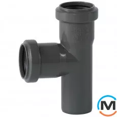 Трійник каналізаційний Ostendorf HT-Safe 40/40*87˚, Вид каналізації: Внутрішня, Тип каналізації: Проста, Градус (град.): 90, Модифікація: 40/40х87, Колір: Темно-сірий, Діаметр (мм): 40, Матеріал: Поліпропілен PPR, фото 