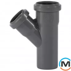 Трійник каналізаційний Ostendorf HT-Safe 50/40*45˚, Вид каналізації: Внутрішня, Тип каналізації: Проста, Градус (град.): 45, Модифікація: 50/40х45, Колір: Темно-сірий, Діаметр (мм): 50, Матеріал: Поліпропілен PPR, фото 