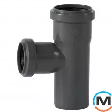 Трійник каналізаційний Ostendorf HT-Safe 50/40*87˚, Вид каналізації: Внутрішня, Тип каналізації: Проста, Градус (град.): 90, Модифікація: 50/40х87, Колір: Темно-сірий, Діаметр (мм): 50, Матеріал: Поліпропілен PPR, фото 