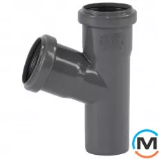 Трійник каналізаційний Ostendorf HT-Safe 50/50*67˚, Вид каналізації: Внутрішня, Тип каналізації: Проста, Градус (град.): 67, Модифікація: 50/50х67, Колір: Темно-сірий, Діаметр (мм): 50, Матеріал: Поліпропілен PPR, фото 