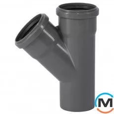 Трійник каналізаційний Ostendorf HT-Safe 75/75*45˚, Вид каналізації: Внутрішня, Тип каналізації: Проста, Градус (град.): 45, Модифікація: 75/75х45, Колір: Темно-сірий, Діаметр (мм): 75, Матеріал: Поліпропілен PPR, фото 