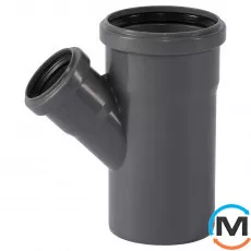 Трійник каналізаційний Ostendorf HT-Safe 90/50*45˚, Вид каналізації: Внутрішня, Тип каналізації: Проста, Градус (град.): 45, Модифікація: 90/50х45, Колір: Темно-сірий, Діаметр (мм): 90, Матеріал: Поліпропілен PPR, фото 