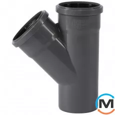 Трійник каналізаційний Ostendorf HT-Safe 90/90*45˚, Вид каналізації: Внутрішня, Тип каналізації: Проста, Градус (град.): 45, Модифікація: 90/90х45, Колір: Темно-сірий, Діаметр (мм): 90, Матеріал: Поліпропілен PPR, фото 