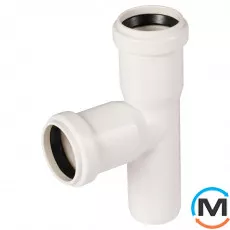 Трійник каналізаційний Ostendorf HT-Safe white 32/32*87˚, Вид каналізації: Внутрішня, Тип каналізації: Проста, Градус (град.): 90, Модифікація: 32/32х87, Колір: Білий, Діаметр (мм): 32, Матеріал: Поліпропілен PPR, фото 