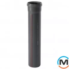 Труба каналізаційна Ostendorf HT-Safe 110*1000, Варіант: З розтрубом, Вид каналізації: Внутрішня, Тип каналізації: Проста, Колір: Темно-сірий, Діаметр (мм): 100, Товщина стінки (мм): 2.7, Довжина (мм): 1000, Матеріал: Поліпропілен PPR, фото 