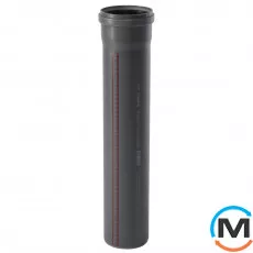 Труба каналізаційна Ostendorf HT-Safe 110*1500, Варіант: З розтрубом, Вид каналізації: Внутрішня, Тип каналізації: Проста, Колір: Темно-сірий, Діаметр (мм): 100, Товщина стінки (мм): 2.7, Довжина (мм): 1500, Матеріал: Поліпропілен PPR, фото 