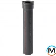 Труба каналізаційна Ostendorf HT-Safe 110*2000, Варіант: З розтрубом, Вид каналізації: Внутрішня, Тип каналізації: Проста, Колір: Темно-сірий, Діаметр (мм): 100, Товщина стінки (мм): 2.7, Довжина (мм): 2000, Матеріал: Поліпропілен PPR, фото 