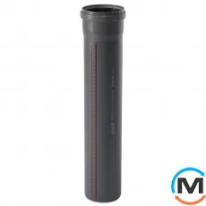 Труба каналізаційна Ostendorf HT-Safe 110*500, Варіант: З розтрубом, Вид каналізації: Внутрішня, Тип каналізації: Проста, Колір: Темно-сірий, Діаметр (мм): 100, Товщина стінки (мм): 2.7, Довжина (мм): 500, Матеріал: Поліпропілен PPR, фото 