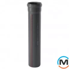 Труба каналізаційна Ostendorf HT-Safe 110*750, Варіант: З розтрубом, Вид каналізації: Внутрішня, Тип каналізації: Проста, Колір: Темно-сірий, Діаметр (мм): 100, Товщина стінки (мм): 2.7, Довжина (мм): 750, Матеріал: Поліпропілен PPR, фото 