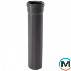 Труба каналізаційна Ostendorf HT-Safe 125*1000, Варіант: З розтрубом, Вид каналізації: Внутрішня, Тип каналізації: Проста, Колір: Темно-сірий, Діаметр (мм): 125, Товщина стінки (мм): 3.1, Довжина (мм): 1000, Матеріал: Поліпропілен PPR, фото 