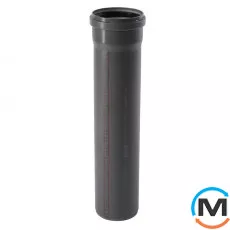 Труба канализационная Ostendorf HT-Safe 125*1500, Вариант: С раструбом, Вид канализации: Внутренняя, Тип канализации: Простая, Цвет: Темно-серый, Диаметр (мм): 125, Толщина стенки (мм): 3.1, Длина (мм): 1500, Материал: Полипропилен PPR, фото 