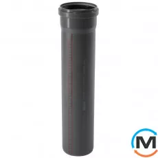 Труба каналізаційна Ostendorf HT-Safe 125*2000, Варіант: З розтрубом, Вид каналізації: Внутрішня, Тип каналізації: Проста, Колір: Темно-сірий, Діаметр (мм): 125, Товщина стінки (мм): 3.1, Довжина (мм): 2000, Матеріал: Поліпропілен PPR, фото 