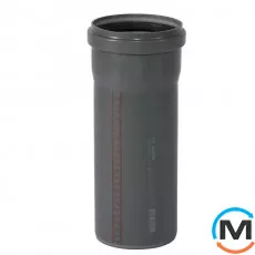 Труба каналізаційна Ostendorf HT-Safe 125*250, Варіант: З розтрубом, Вид каналізації: Внутрішня, Тип каналізації: Проста, Колір: Темно-сірий, Діаметр (мм): 125, Товщина стінки (мм): 3.1, Довжина (мм): 250, Матеріал: Поліпропілен PPR, фото 