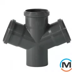 Крестовина канализационная Ostendorf HT-Safe 75/75*67˚, Вариант: 75/75х67, Вид канализации: Внутренняя, Тип канализации: Простая, Градус (град.): 67, Исполнение: Одноплоскостная, Диаметр (мм): 75, Материал: Полипропилен PPR, фото 