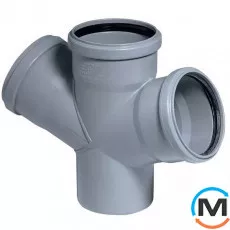 Крестовина канализационная Ostendorf HT-Safe 90/90*67˚, Вариант: 90/90х67, Вид канализации: Внутренняя, Тип канализации: Простая, Градус (град.): 67, Исполнение: Одноплоскостная, Диаметр (мм): 90, Материал: Полипропилен PPR, фото 