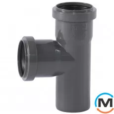 Трійник Ostendorf 50/50*87˚, Вид каналізації: Внутрішня, Тип каналізації: Проста, Градус (град.): 90, Модифікація: 50/50х87, Колір: Темно-сірий, Діаметр (мм): 50, Матеріал: Поліпропілен PPR, фото 