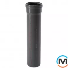 Труба каналізаційна Ostendorf HT-Safe 125*500, Варіант: З розтрубом, Вид каналізації: Внутрішня, Тип каналізації: Проста, Колір: Темно-сірий, Діаметр (мм): 125, Товщина стінки (мм): 3.1, Довжина (мм): 500, Матеріал: Поліпропілен PPR, фото 