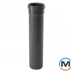 Труба канализационная Ostendorf HT-Safe 125*750, Вариант: С раструбом, Вид канализации: Внутренняя, Тип канализации: Простая, Цвет: Темно-серый, Диаметр (мм): 125, Толщина стенки (мм): 3.1, Длина (мм): 750, Материал: Полипропилен PPR, фото 