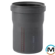 Труба канализационная Ostendorf HT-Safe 160*150, Вариант: С раструбом, Вид канализации: Внутренняя, Тип канализации: Простая, Цвет: Темно-серый, Диаметр (мм): 160, Толщина стенки (мм): 3.9, Длина (мм): 150, Материал: Полипропилен PPR, фото 